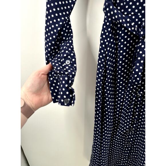 Boden Dark Blue Midi Dress with White Dots - Picture 4 of 8